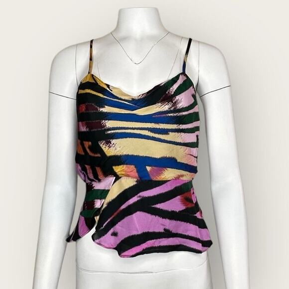 NWT | Parker | Cecile Multicolor Animal-print Peplum Tank Top | Nala | XS - Picture 2 of 13